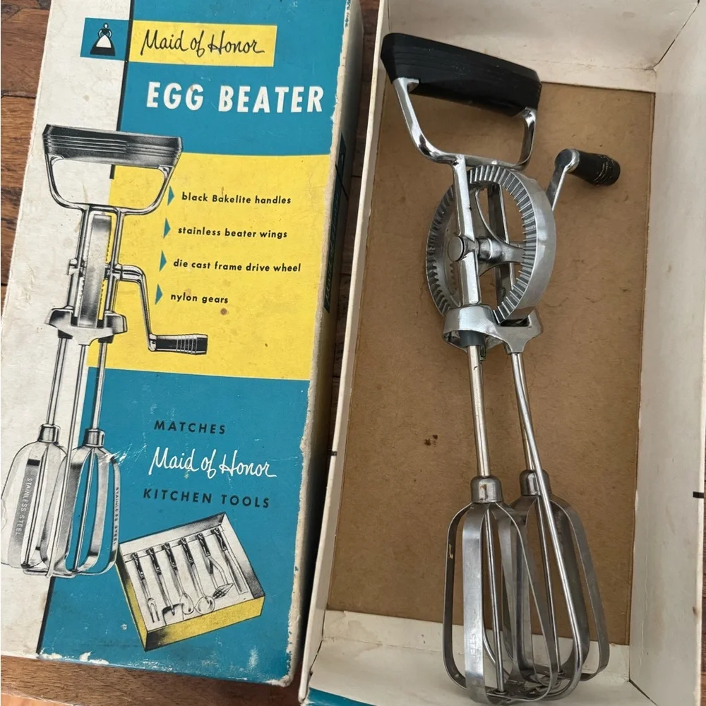 1950’s hand Egg Beater Maid of Honor gag gift antique kitchen equipment mixer